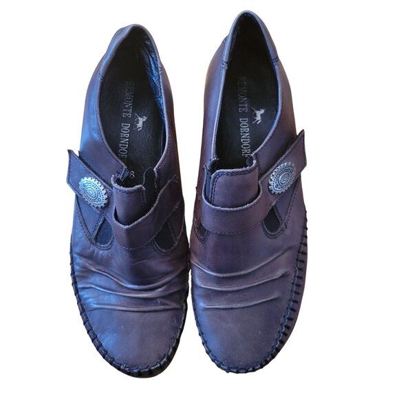 Remonte Dorndorf Brown Leather Shoes 38 Comfort 7 7.5 Ankle Boots Bootie Heels - Picture 2 of 9